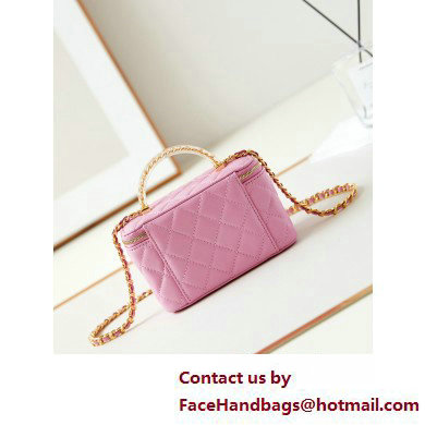 Chanel Lambskin, Resin  &  Gold-Tone Metal Clutch with Chain Bag AP3820 Dark Pink 2025